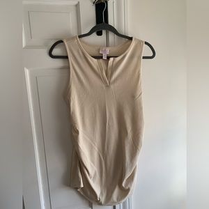 Ingrid & Isabel rib maternity tank in cream color